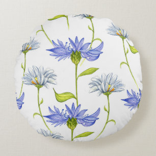 Wonderful Botanical Floral Design Round Cushion