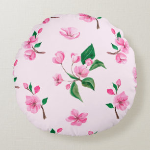 Wonderful Botanical Floral Design Round Cushion