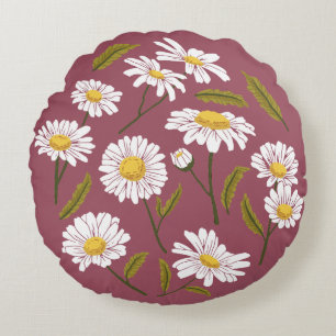 Wonderful Botanical Floral Design Round Cushion