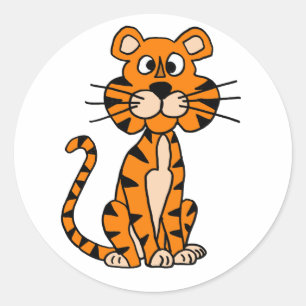 Wonderful Cartoon Tiger Design Classic Round Sticker