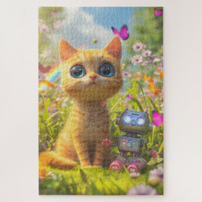Wonderful Cat & Little Robot Puzzle (Vertical)