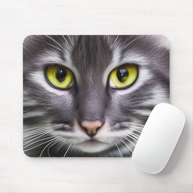 Wonderful cat portrait    mouse mat (With Mouse)