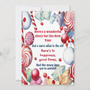Wonderful Cheer For The New Year Kid's Candy Card