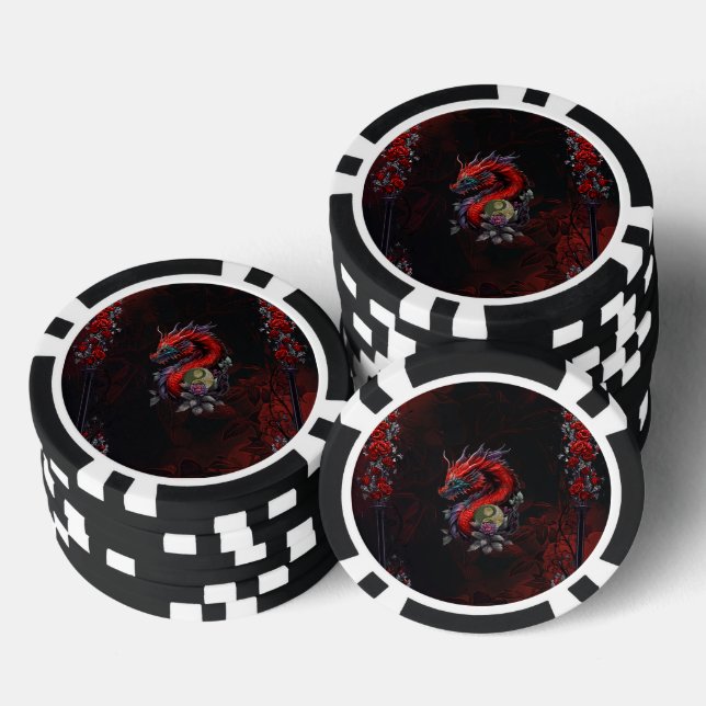 Wonderful chinese dragon poker chips (Stack)
