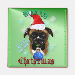 Wonderful-Christmas Boxer Dog Magnets
