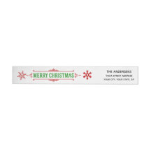 Wonderful Christmas Holiday Wrap Around Label