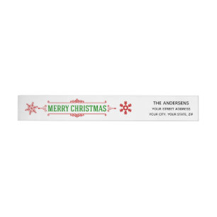 Wonderful Christmas Holiday Wrap Around Label