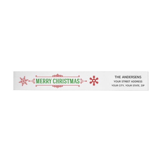 Wonderful Christmas Holiday Wrap Around Label (Individual)