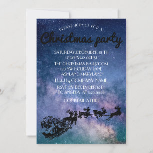 Wonderful Christmas Night Whit SantaClaus Invitation