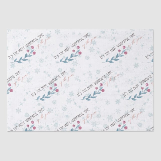 Wonderful Christmas Pastels Tissue Paper (Front)