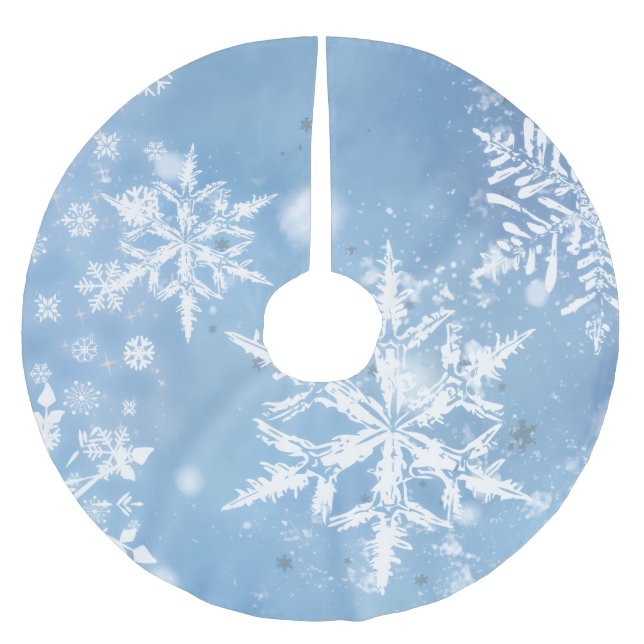 Wonderful Christmas Snow Brushed Polyester Tree Skirt (Front)