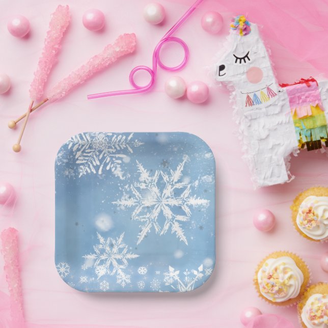 Wonderful Christmas Snow Paper Plate (Party)