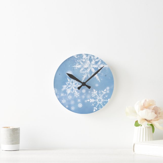 Wonderful Christmas Snow Round Clock (Home)