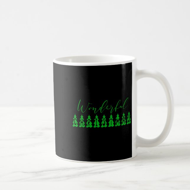 Wonderful Christmas Tree Green Tygraphy  Coffee Mug (Right)