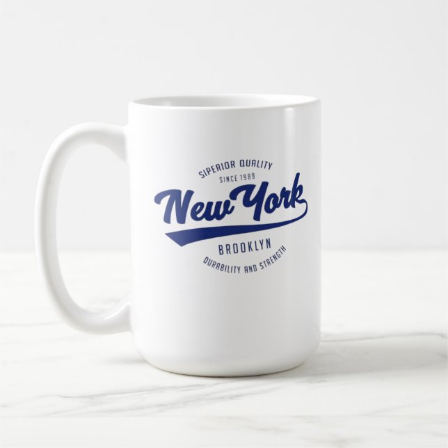 wonderful coffee mug with NEW YORK badge (Left)