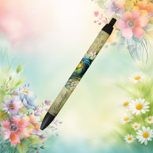 Wonderful colourful horse black ink pen