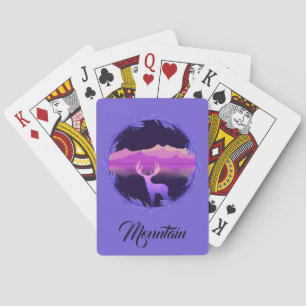 Wonderful Cool Perfect Purple Mountain Deer   Playing Cards