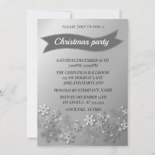 Wonderful, Cool Silver Sparkly Christmas Invitation