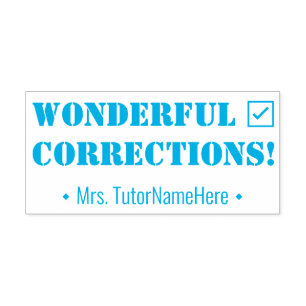 "WONDERFUL CORRECTIONS!" Marking Rubber Stamp