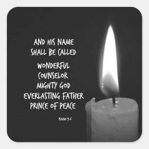 Wonderful Counsellor Prince of Peace Scripture Square Sticker