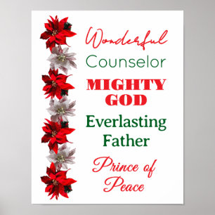 Wonderful Counselor Names of Jesus Christmas Poster