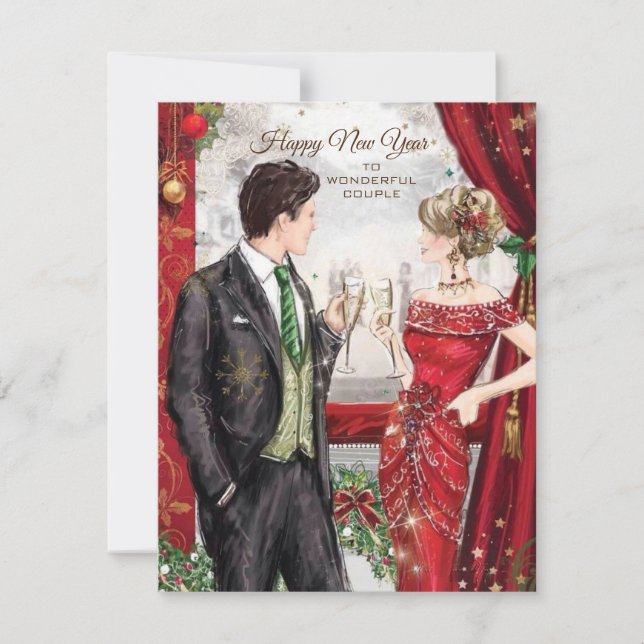 Wonderful couple holiday card (Front)