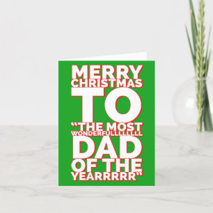 Wonderful dad Christmas card. Holiday Card