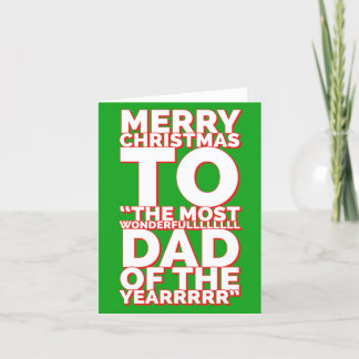Wonderful dad Christmas card. Holiday Card