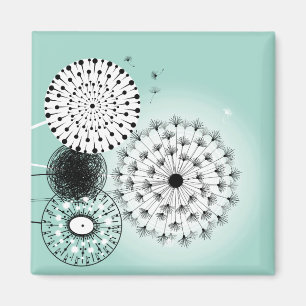 Wonderful Dandelions Blue Magnet