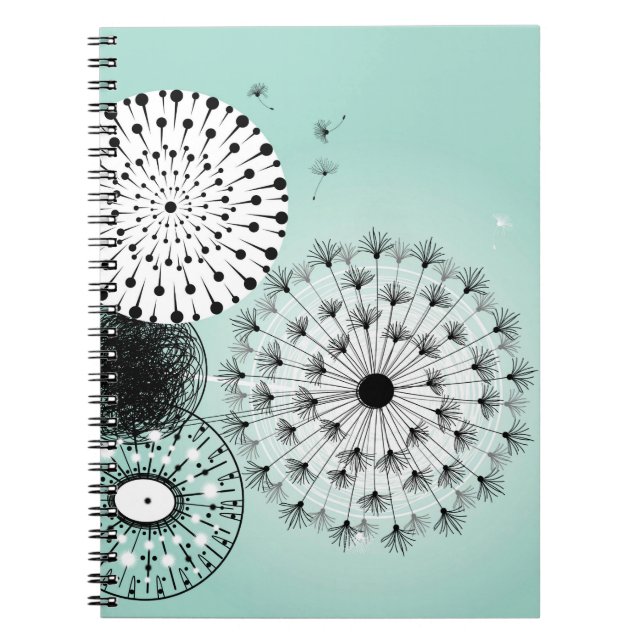 Wonderful Dandelions Blue Notebook (Front)