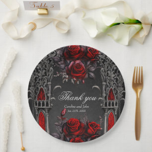 Wonderful dark gothic wedding design. paper plate