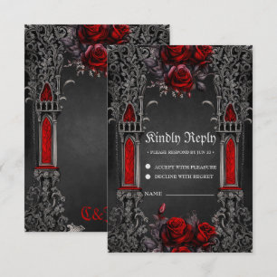 Wonderful dark gothic wedding design. RSVP card