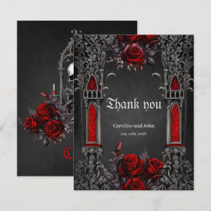 Wonderful dark gothic wedding design.  thank you card
