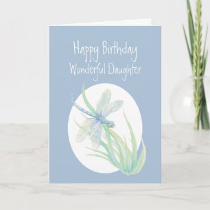 Wonderful Daughter Birthday Watercolor Dragonfly Card