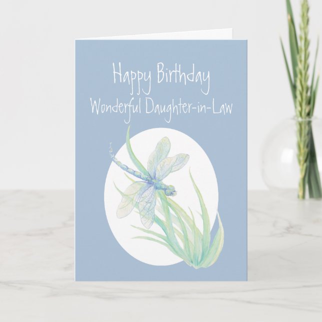 Wonderful Daughter-in-Law Birthday Dragonfly Card (Front)