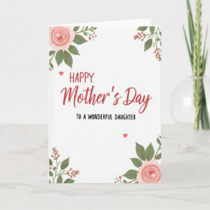 Wonderful Daughter Rose Art Card