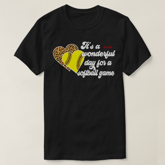 Wonderful Day For A Softball Game Day army aunt  T-Shirt (Design Front)