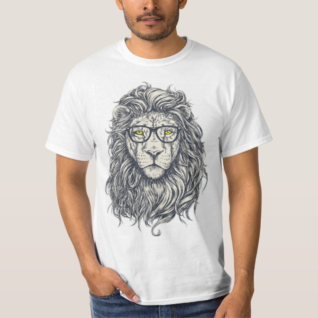Wonderful design of a man with the image of a lion T-Shirt (Front)