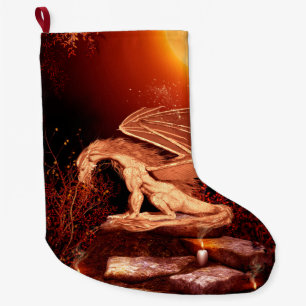 Wonderful dragon large christmas stocking