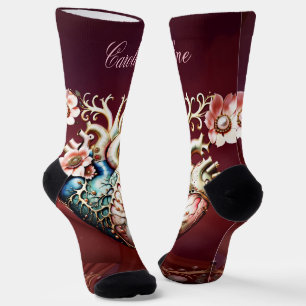 Wonderful elegant, noble heart. socks