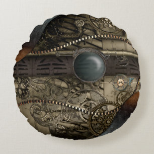 Wonderful elegant steampunk design round cushion
