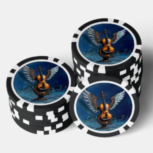 Wonderful elegant violin with wings. poker chips