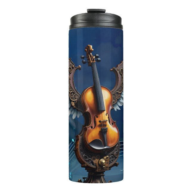 Wonderful elegant violin with wings. thermal tumbler (Front)