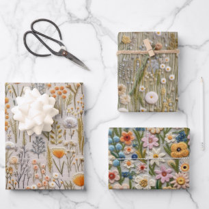 Wonderful Embroidery Wrapping Paper Sheets