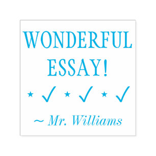 "WONDERFUL ESSAY!" Teacher Feedback Rubber Stamp