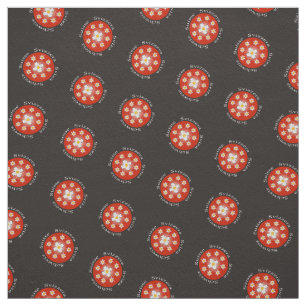Wonderful fabric with a Swiss fan of Edelweiss
