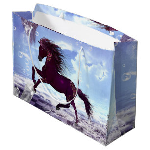 Wonderful fantasy horse on the beach large gift bag