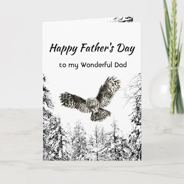 Wonderful Father's Day Owl Wilderness Forest Card (Front)