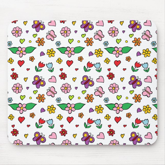 Wonderful Flowers  Design Mouse Mat (Front)