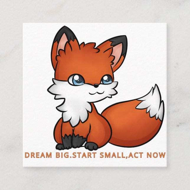 Wonderful fox square business card (Front)